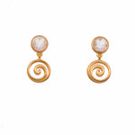 Basic Stud 6mm Rainbow Moonstone 24K Gold Vermeil Earrings-Joyla-Renee Taylor Gallery