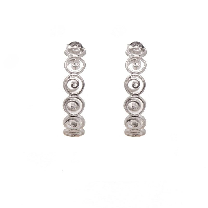 Gratitude Hoop Silver Rhodium Earrings-Joyla-Renee Taylor Gallery