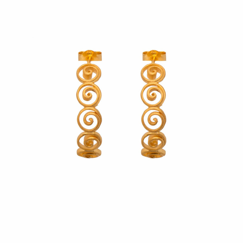 Gratitude Hoop 24K Gold Vermeil Earrings-Joyla-Renee Taylor Gallery