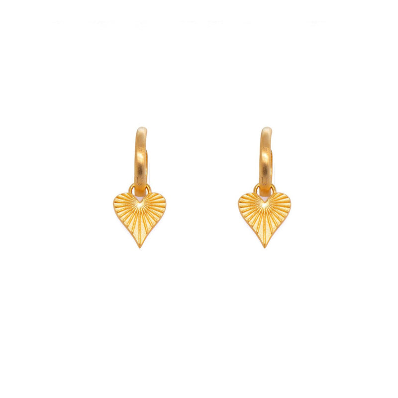 Heart Of Joy Huggie 24K Gold Vermeil Earrings-Joyla-Renee Taylor Gallery