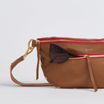 CHARLES CROSSBODY LRG - Mahogany Pebble/Brushed Gold Red Zip-Hammitt-Renee Taylor Gallery