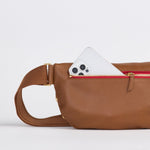 CHARLES CROSSBODY LRG - Mahogany Pebble/Brushed Gold Red Zip-Hammitt-Renee Taylor Gallery