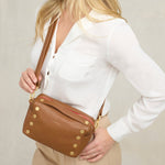 EVAN CROSSBODY SML - Mahogany Pebble/Brushed Gold Red Zip-Hammitt-Renee Taylor Gallery