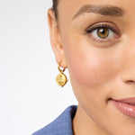 Honeybee Hoop & Charm Earrings - Iridescent London Blue-Julie Vos-Renee Taylor Gallery