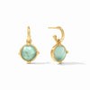 Honeybee Hoop & Charm Earrings - Iridescent Aquamarine Blue-Julie Vos-Renee Taylor Gallery