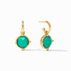 Honeybee Hoop & Charm Earrings - Iridescent Emerald Green-Julie Vos-Renee Taylor Gallery