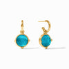 Honeybee Hoop & Charm Earrings - Iridescent London Blue-Julie Vos-Renee Taylor Gallery