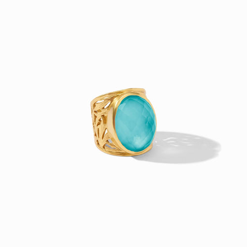 Ivy Statement Ring - Iridescent Bahamian Blue-Julie Vos-Renee Taylor Gallery