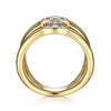 14K Yellow Gold Geometric Station Diamond Pavé Statement Ring - LR52029Y45JJ-Gabriel & Co.-Renee Taylor Gallery