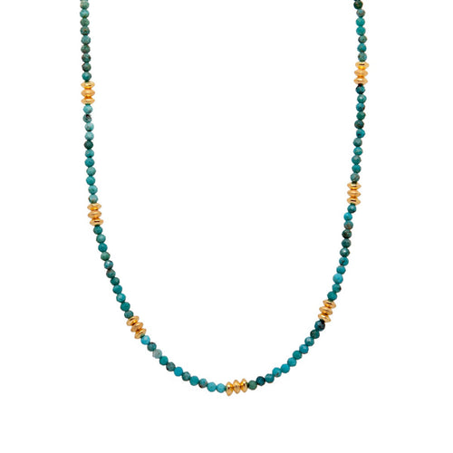 Karma Shaded Turquoise 24K Gold Vermeil Necklace-Joyla-Renee Taylor Gallery