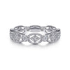 14K White Gold Intricate Cutout Stackable Diamond Ring - LR4648W45JJ-Gabriel & Co.-Renee Taylor Gallery