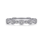 14K White Gold Graduating Station Diamond Stackable Ring - LR4750W45JJ-Gabriel & Co.-Renee Taylor Gallery