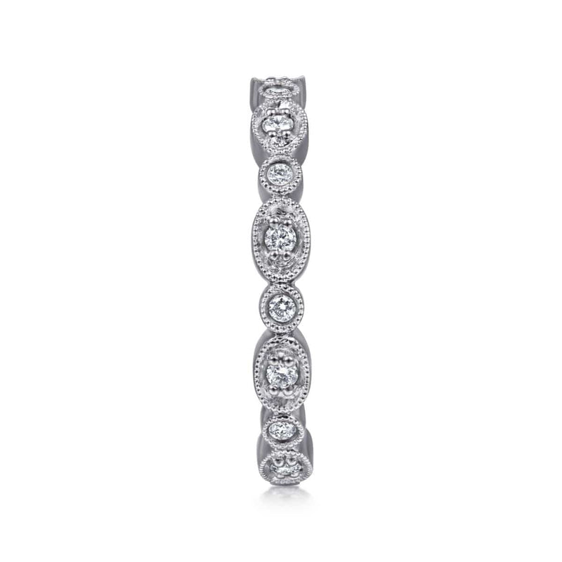 14K White Gold Graduating Station Diamond Stackable Ring - LR4750W45JJ-Gabriel & Co.-Renee Taylor Gallery