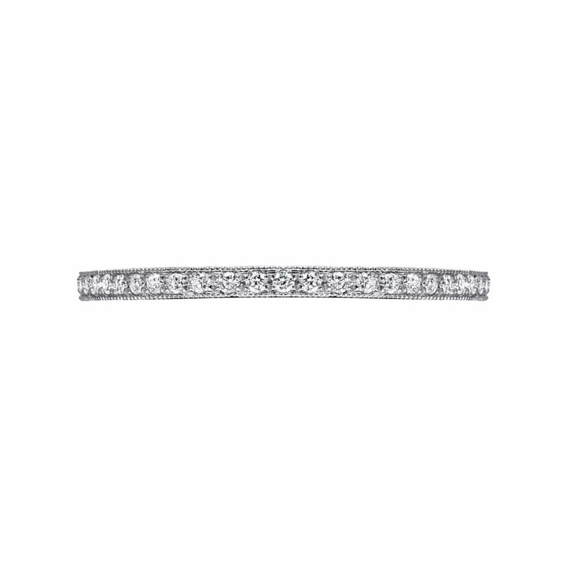 14K White Gold Hand Carved Stackable Diamond Ring - LR4793W45JJ-Gabriel & Co.-Renee Taylor Gallery