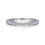 14K White Gold Scalloped Stackable Diamond Band - LR4801W45JJ-Gabriel & Co.-Renee Taylor Gallery