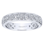 14K White Gold Filigree Diamond Ring - LR4854W44JJ-Gabriel & Co.-Renee Taylor Gallery