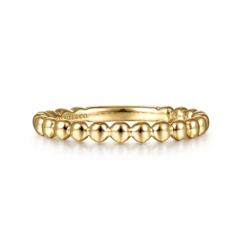 14K Yellow Gold Beaded Stackable Ring - LR4871Y4JJJ-Gabriel & Co.-Renee Taylor Gallery