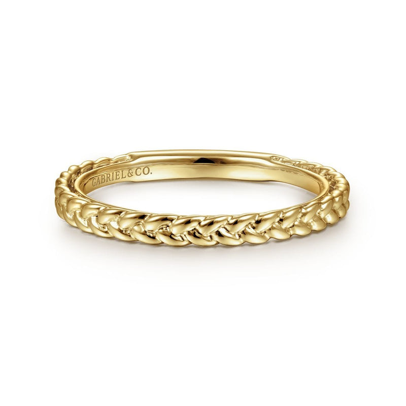 14K Yellow Gold Braided Stackable Ring - LR4910CY4JJJ-Gabriel & Co.-Renee Taylor Gallery