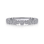 14K White Gold Geometric Diamond Stackable Ring - LR4912W45JJ-Gabriel & Co.-Renee Taylor Gallery