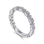 14K White Gold Geometric Diamond Stackable Ring - LR4912W45JJ-Gabriel & Co.-Renee Taylor Gallery