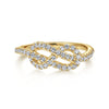 14k Yellow Gold Twisted Diamond Knot Eternity Ring - LR50151Y45JJ-Gabriel & Co.-Renee Taylor Gallery