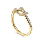 14k Yellow Gold Twisted Diamond Knot Eternity Ring - LR50151Y45JJ-Gabriel & Co.-Renee Taylor Gallery