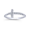 14K White Gold Sideways Diamond Cross Ring - LR50221W45JJ-Gabriel & Co.-Renee Taylor Gallery