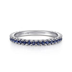 14K White Gold Sapphire Stackable Ring - LR50889W4JSA-Gabriel & Co.-Renee Taylor Gallery