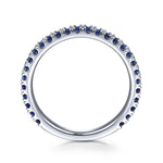 14K White Gold Sapphire Stackable Ring - LR50889W4JSA-Gabriel & Co.-Renee Taylor Gallery