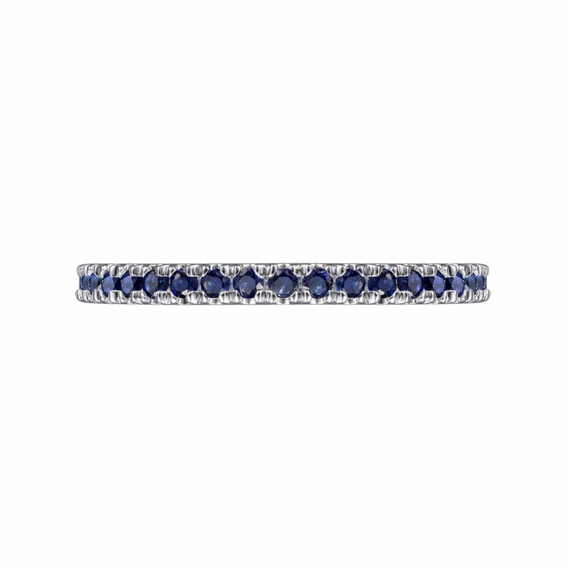 14K White Gold Sapphire Stackable Ring - LR50889W4JSA-Gabriel & Co.-Renee Taylor Gallery