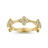 14K Yellow Gold Diamond Floral Station Stackable Ring - LR50891Y45JJ-Gabriel & Co.-Renee Taylor Gallery