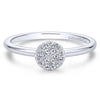 14K White Gold Classic Round Diamond Pavé Ring - LR50983W45JJ-Gabriel & Co.-Renee Taylor Gallery