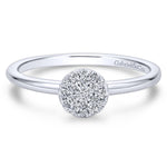 14K White Gold Classic Round Diamond Pavé Ring - LR50983W45JJ-Gabriel & Co.-Renee Taylor Gallery