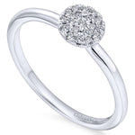 14K White Gold Classic Round Diamond Pavé Ring - LR50983W45JJ-Gabriel & Co.-Renee Taylor Gallery