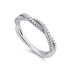 14K White Gold Twisted Diamond Ring - LR51099W45JJ-Gabriel & Co.-Renee Taylor Gallery