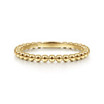 14K Yellow Gold Bujukan Beaded Stackable Ring - LR51172Y4JJJ-Gabriel & Co.-Renee Taylor Gallery