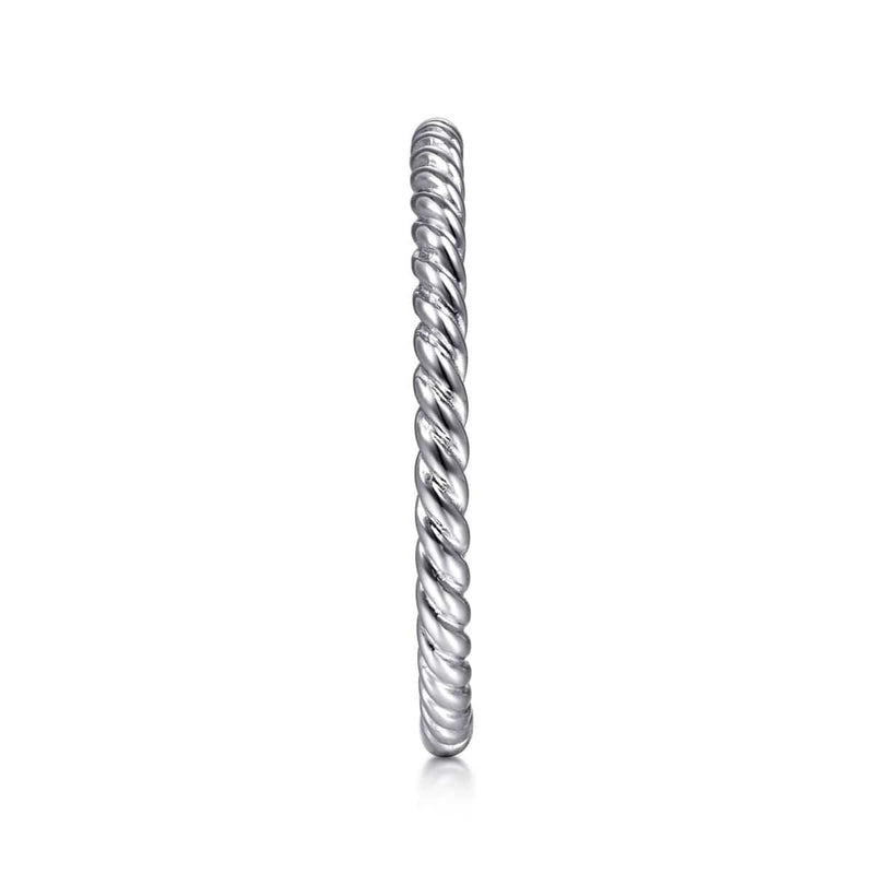 14K White Gold Twisted Rope Stackable Ring - LR51173W4JJJ-Gabriel & Co.-Renee Taylor Gallery