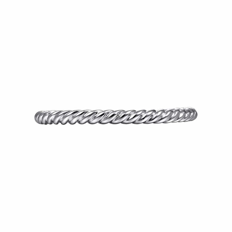 14K White Gold Twisted Rope Stackable Ring - LR51173W4JJJ-Gabriel & Co.-Renee Taylor Gallery