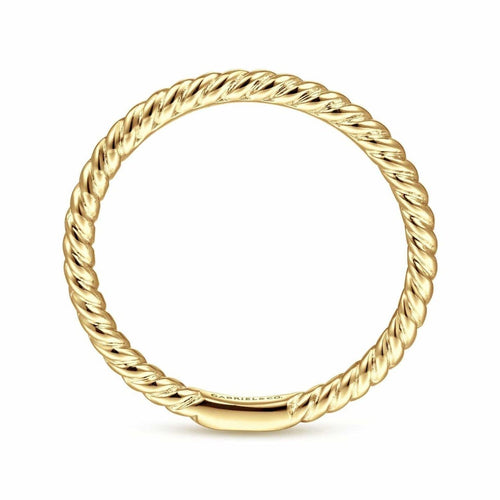 14K Yellow Gold Twisted Rope Stackable Ring - LR51173Y4JJJ-Gabriel & Co.-Renee Taylor Gallery