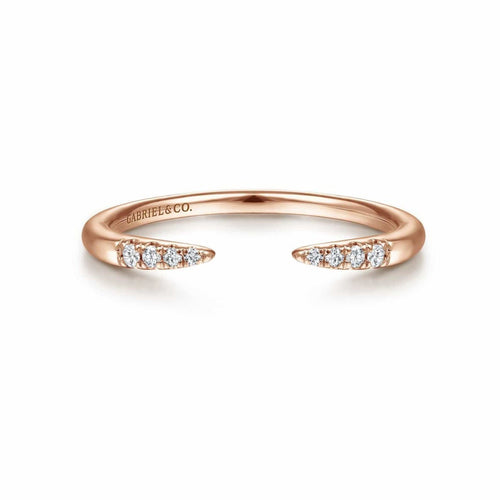 14K Rose Gold Open Diamond Tipped Stackable Ring - LR51177K45JJ-Gabriel & Co.-Renee Taylor Gallery