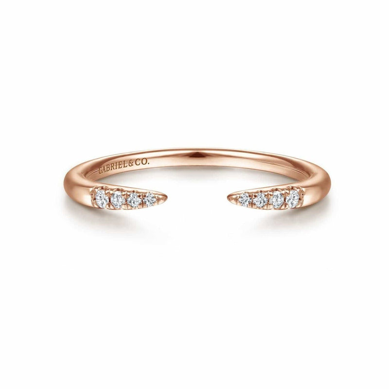 14K Rose Gold Open Diamond Tipped Stackable Ring - LR51177K45JJ-Gabriel & Co.-Renee Taylor Gallery