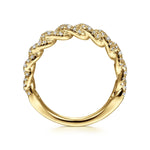 14K Yellow Gold Chain Link Stackable Diamond Ring - LR51181Y45JJ-Gabriel & Co.-Renee Taylor Gallery