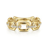 14K Yellow Gold Chain Link Ring Band with Diamond Connectors - LR51248Y45JJ-Gabriel & Co.-Renee Taylor Gallery