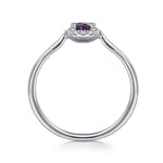 14K White Gold Amethyst Diamond Halo Promise Ring - LR51264W45AM-Gabriel & Co.-Renee Taylor Gallery