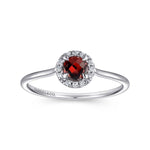 14K White Gold Garnet and Diamond Halo Promise Ring - LR51264W45GN-Gabriel & Co.-Renee Taylor Gallery