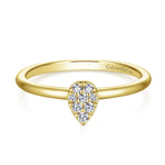 14K Yellow Gold Pavé Diamond Teardrop Ring - LR51273Y45JJ-Gabriel & Co.-Renee Taylor Gallery