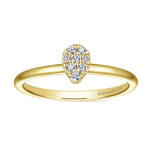 14K Yellow Gold Pavé Diamond Teardrop Ring - LR51273Y45JJ-Gabriel & Co.-Renee Taylor Gallery