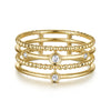 14K Yellow Gold Diamond Station Layered Ring - LR51278Y45JJ-Gabriel & Co.-Renee Taylor Gallery