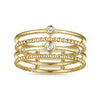 14K Yellow Gold Diamond Station Layered Ring - LR51278Y45JJ-Gabriel & Co.-Renee Taylor Gallery