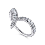 14K White Gold V Shaped Bypass Diamond Ring - LR51302W45JJ-Gabriel & Co.-Renee Taylor Gallery